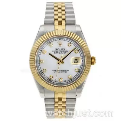 Rolex Datejust Ii Automatic Movement Two Tone Diamond Markers With Mop Dial