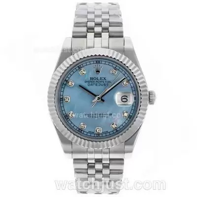 Rolex Datejust Ii Automatic Movement Diamond Markers With Blue Mop Dial