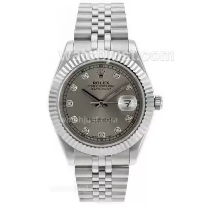 Rolex Datejust Ii Automatic Movement Diamond Markers With Gray Dial