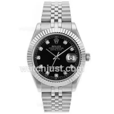 Rolex Datejust Ii Automatic Movement Diamond Markers With Black Dial