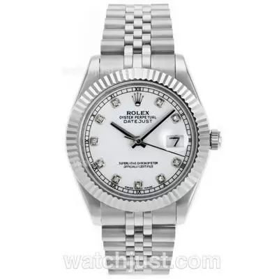 Rolex Datejust Ii Automatic Movement Diamond Markers With White Dial