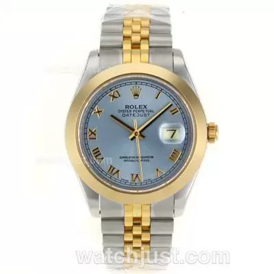 Rolex Datejust Ii Automatic Movement Two Tone Roman Markers With Blue Dial