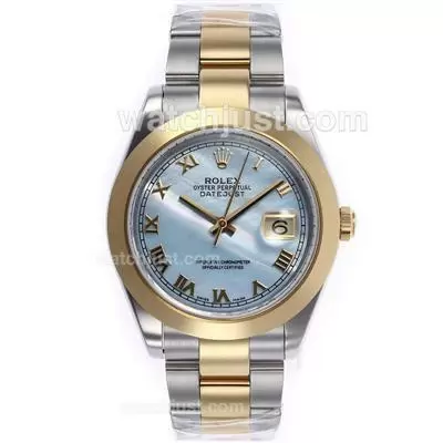 Rolex Datejust Ii Automatic Movement Two Tone Roman Markers With Blue Mop Dial