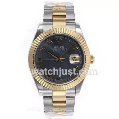 Rolex Datejust Ii Automatic Movement Two Tone Roman Markers With Black Mop Dial