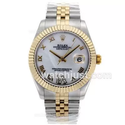 Rolex Datejust Ii Automatic Movement Two Tone Roman Markers With Mop Dial