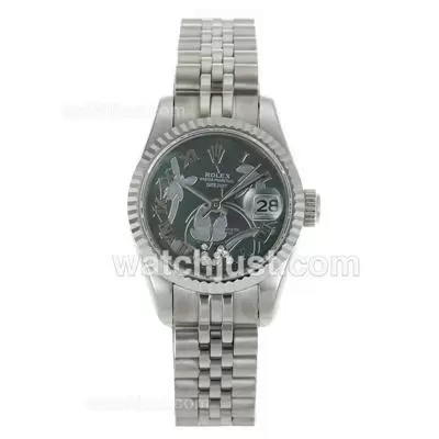 Rolex Datejust Automatic Roman Markers With Mop Dial Flowers Illustration