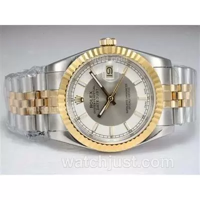 Rolex Datejust Automatic Two Tone With White Dial