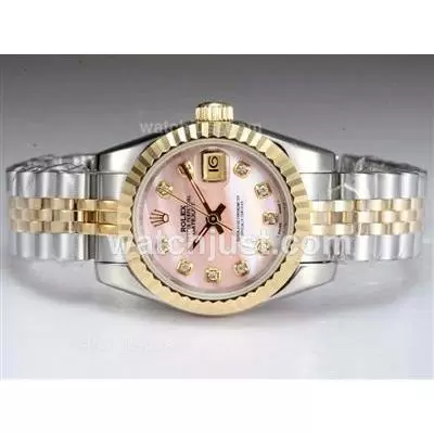 Rolex Datejust Automatic Two Tone With Pink Mop Dial