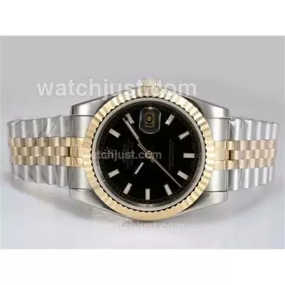 Rolex Datejust Automatic Two Tone With Black Dial