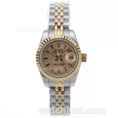 Rolex Datejust Automatic Two Tone With Golden Dial