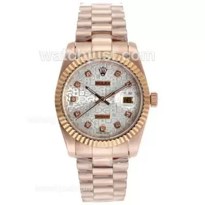 Rolex Datejust Automatic Full Rose Gold With Diamond Marking Computer Dial