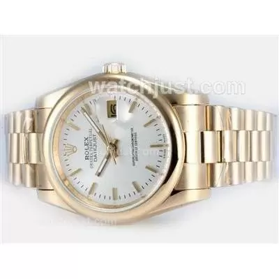 Rolex Datejust Automatic Full Gold With White Dial