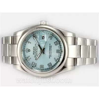 Rolex Datejust Automatic With Blue Dial Number Marking