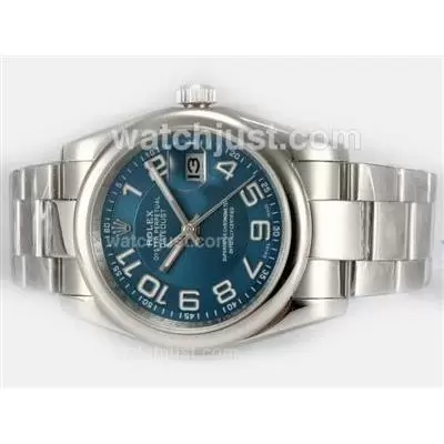 Rolex Datejust Automatic With Blue Dial Number Marking