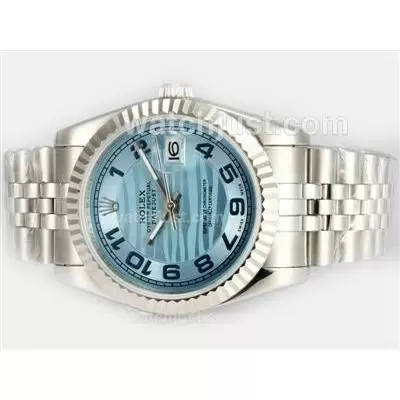 Rolex Datejust Automatic With Blue Dial Number Marking