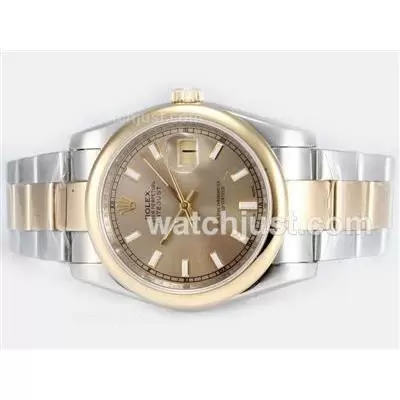 Rolex Datejust Automatic Movement Two Tone With Golden Dial