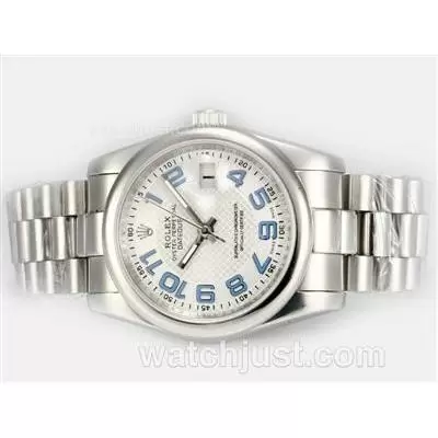 Rolex Datejust Automatic With White Dial Blue Number Marking