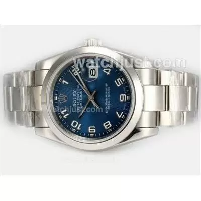 Rolex Datejust Automatic With Blue Dial 2008 New Version Number Marking