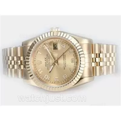 Rolex Datejust Automatic Fulll Gold With Golden Dial Number Marking