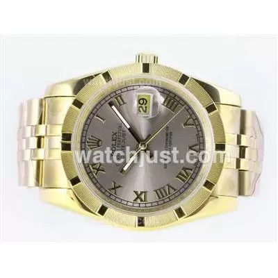 Rolex Datejust Automatic Full Gold With Gray Dial Roman Marking