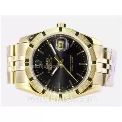 Rolex Datejust Automatic Full Gold With Black Dial