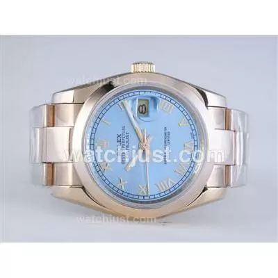 Rolex Datejust Automatic Full Gold With Blue Dial Roman Marking