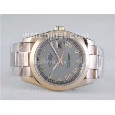 Rolex Datejust Automatic Full Gold With Gray Dial Roman Marking