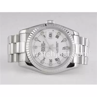 Rolex Datejust Automatic Diamond/roman Marking With White Dial