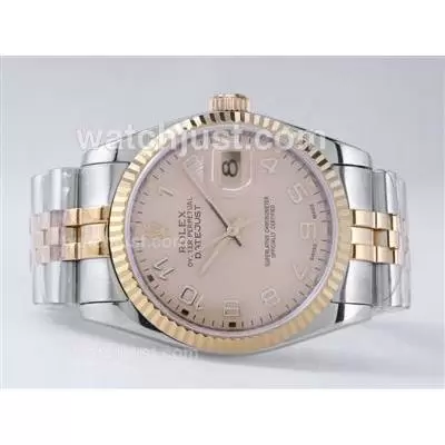 Rolex Datejust Automatic Movement Two Tone With Champagne Dial Number Marking