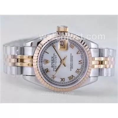 Rolex Datejust Automatic Movement Two Tone With Mop Dial Roman Marking Lady Size