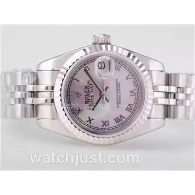 Rolex Datejust Automatic Movement With Pink Mop Dial Roman Marking Lady Size