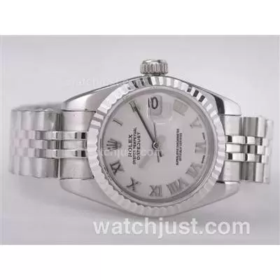 Rolex Datejust Automatic Movement With White Dial Roman Marking Lady Size