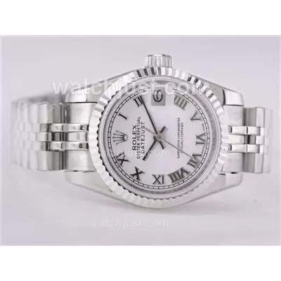 Rolex Datejust Automatic Movement With White Dial Roman Marking Lady Size