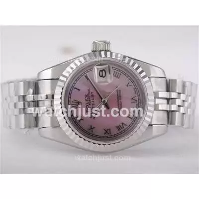 Rolex Datejust Automatic Movement With Pink Mop Dial Roman Marking Lady Size