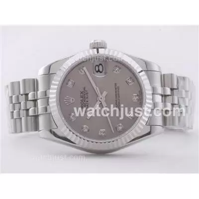 Rolex Datejust Automatic Movement With Gray Dial Mid Size