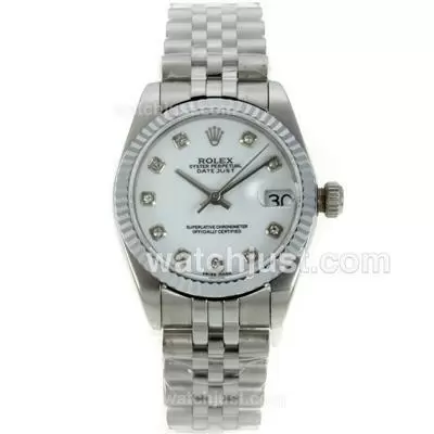 Rolex Datejust Automatic Movement With White Dial Mid Size