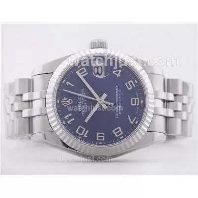 Rolex Datejust 2836 Dark Blue Dial With Arabic Numerals Mid Size