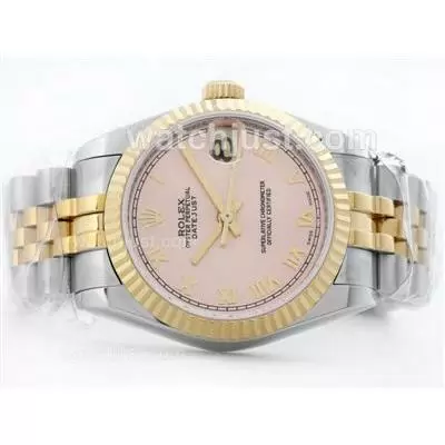 Rolex Datejust 2836 Two Tone Champagne Dial With Roman Marking Mid Size