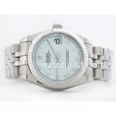 Rolex Datejust 2836 Blue Dial With Roman Marking Mid Size