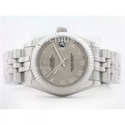 Rolex Datejust 2836 Gray Dial With Roman Marking Mid Size