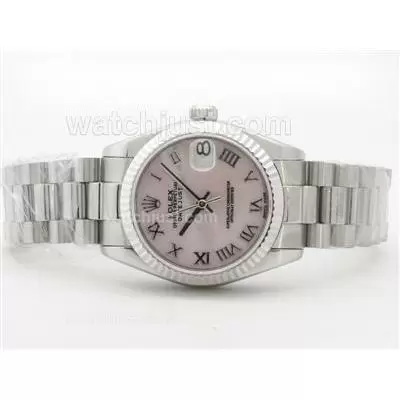 Rolex Datejust 2836 Pink Mop Dial With Arabic Marking Mid Size