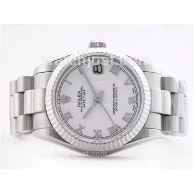 Rolex Datejust 2836 White Dial With Roman Marking Mid Size