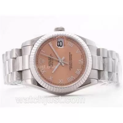 Rolex Datejust 2836 Champagen Dial With Roman Marking Mid Size