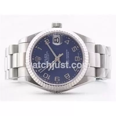 Rolex Datejust 2836 Blue Dial With Arabic Marking Mid Size