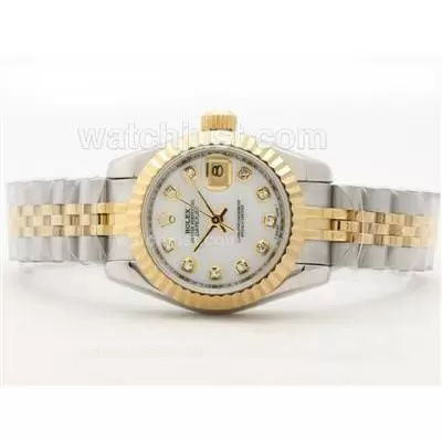 Rolex Datejust Automatic Two Tone Diamond Marking With Mop Dial