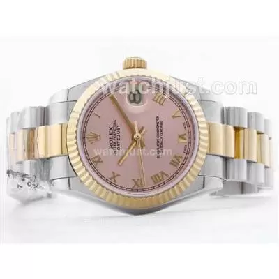 Rolex Datejust 2836 Two Tone Champagne Dial With Diamond Marking Mid Size