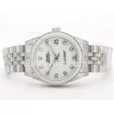 Rolex Datejust 2836 Mop Dial With Diamond Marking And Bezel Mid Size