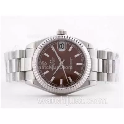 Rolex Datejust Automatic Movement Brown Dial With Stick Marking Mid Size