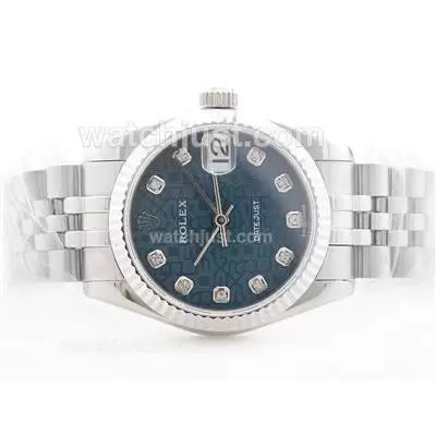 Rolex Datejust Automatic Movement Blue Computer Dial With Diamond Marking S/s