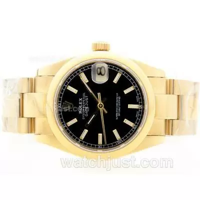 Rolex Datejust Automatic Movement Full Gold With Black Dial